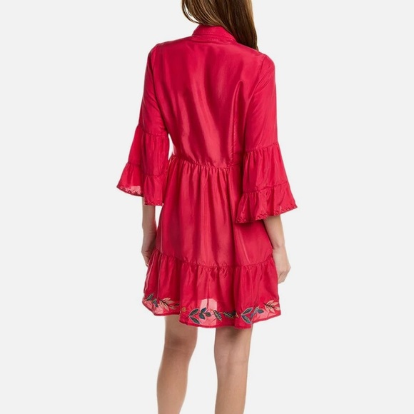 Johnny Was Workshop Dress Embroidery Shuri Easy Tiered w/ Slip - Picture 3 of 12